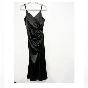 Revelry Black Rory Satin Dress Size 8